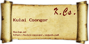 Kulai Csongor névjegykártya